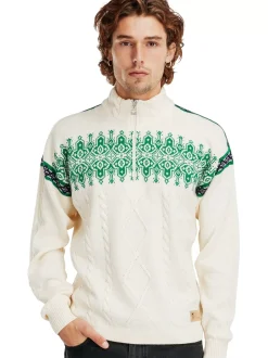 Fashion Dale of Norway Aspoy Ullgenser Herre Offwhite/Gronn