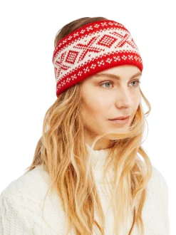 Sale Dale of Norway Cortina 1956 Pannebånd - Norsk Ull - Unisex Rod / Hvit