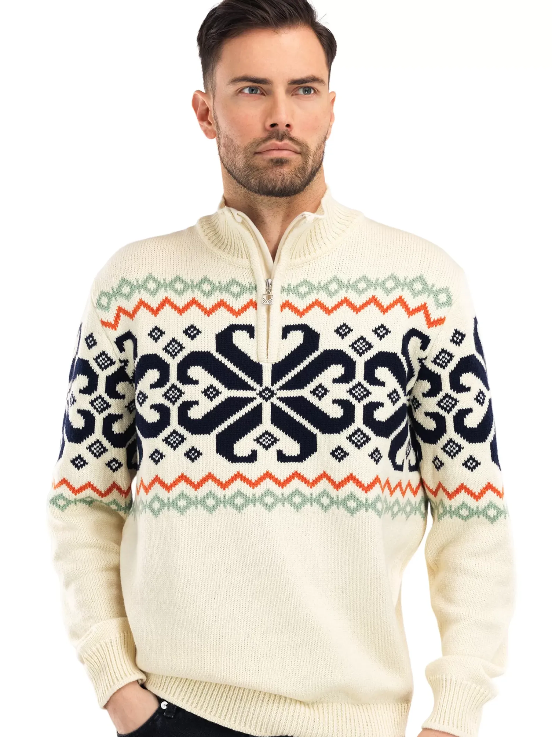 Online Dale of Norway Falkeberg Herregenser Offwhite Sort