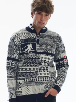 New Dale of Norway History Ullgenser Unisex - Norsk Ull Mork Bla