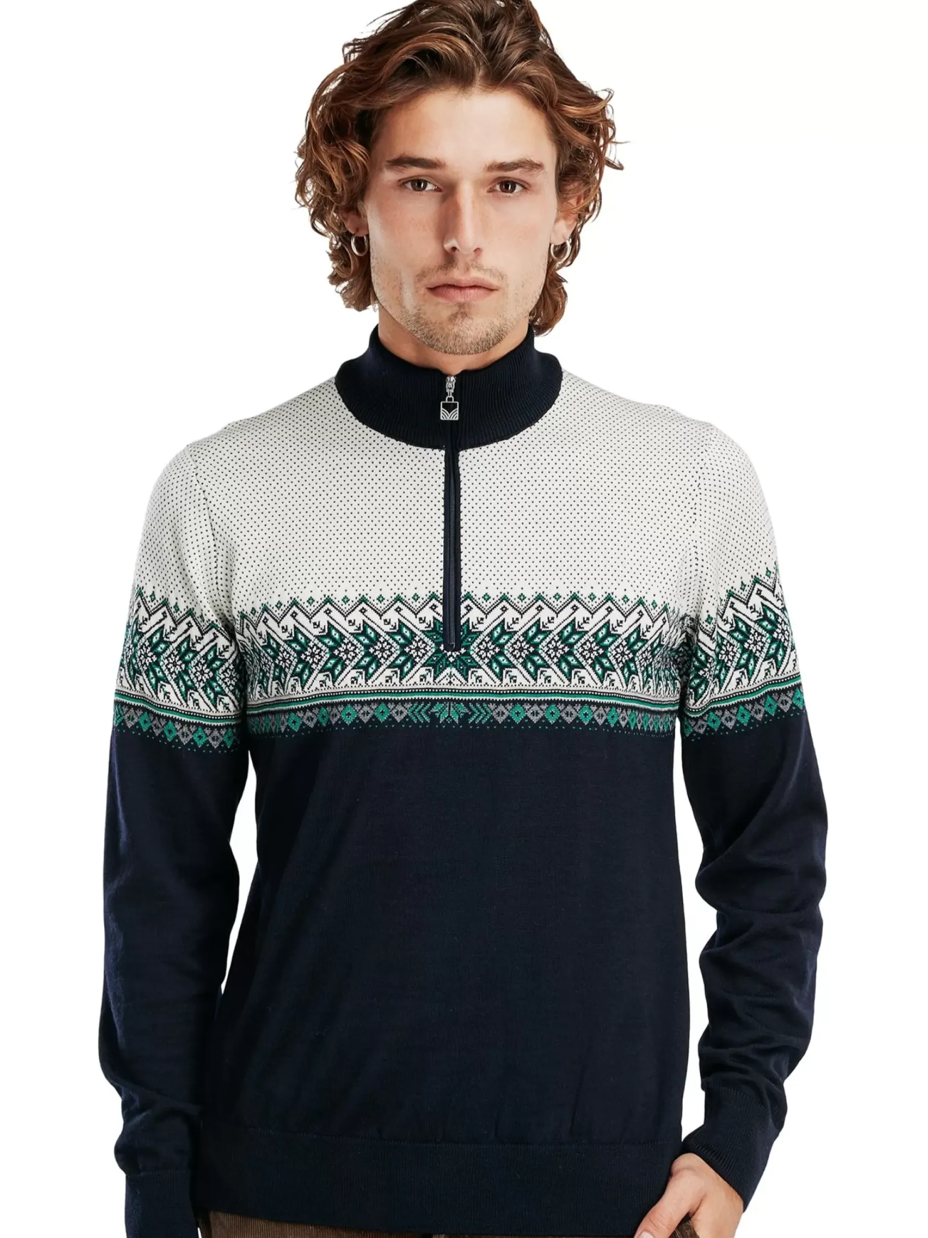 New Dale of Norway Hovden Ullgenser Mork Bla/Lys Gronn