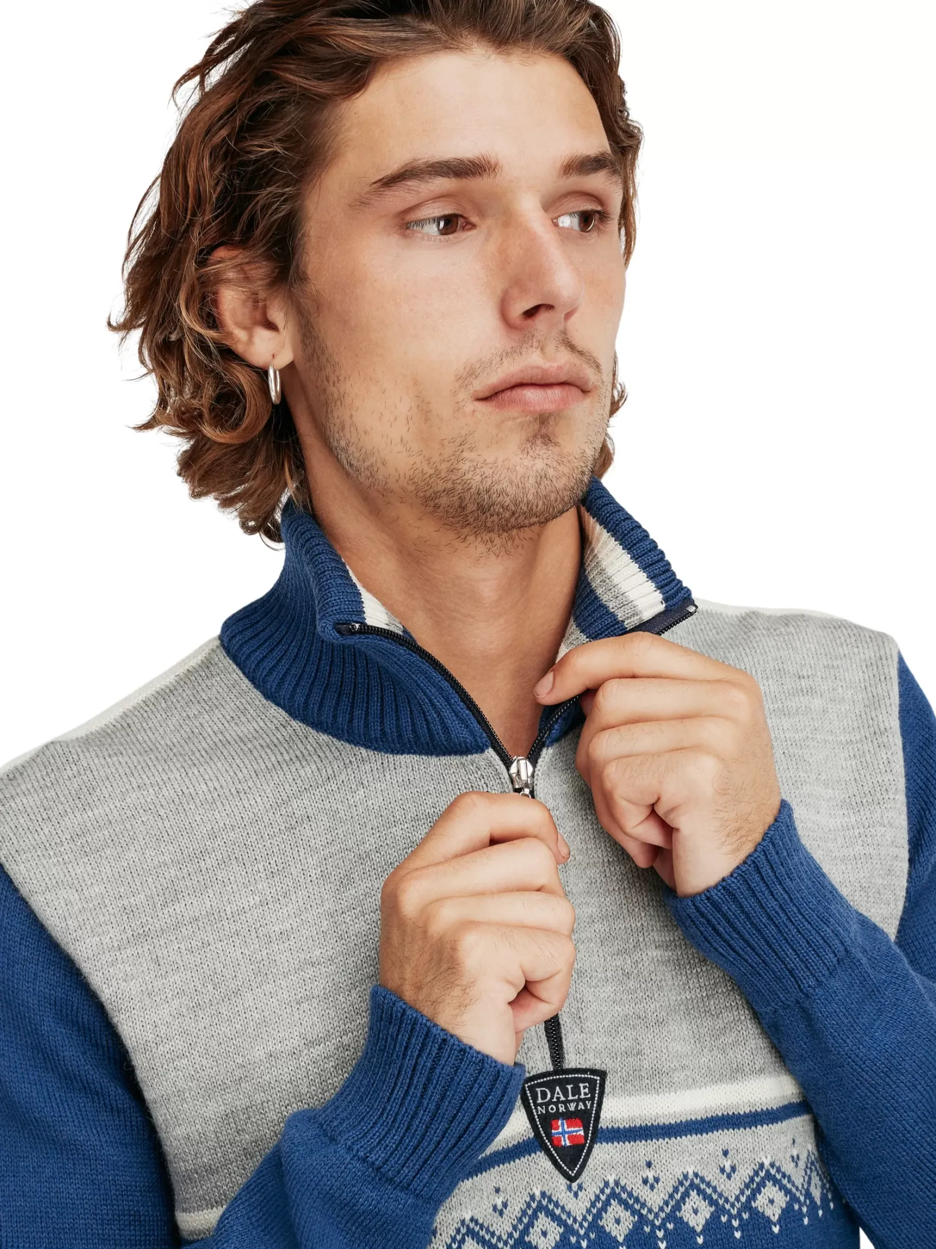 New Dale of Norway Lahti Ullgenser Indigo - Lys Gra - Offwhite