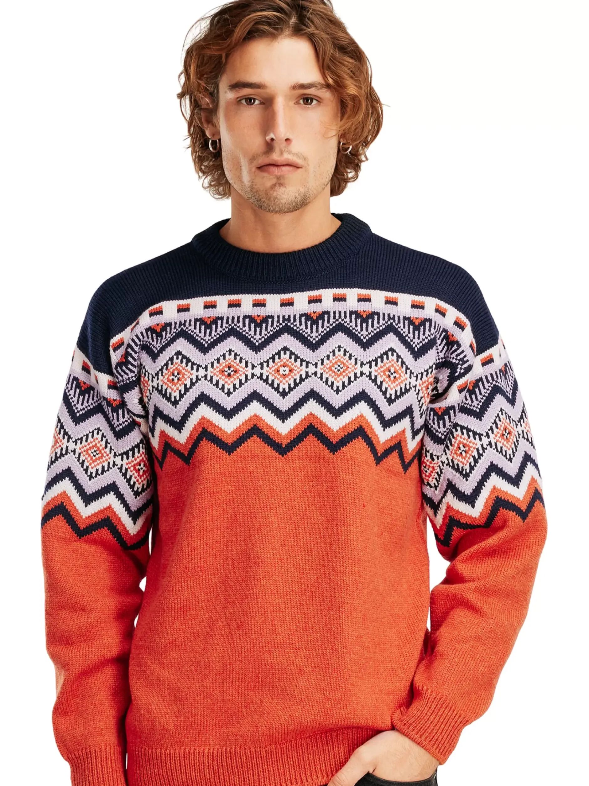 Cheap Dale of Norway Randaberg Ullgenser Herre - Merino Orange Mork Bla