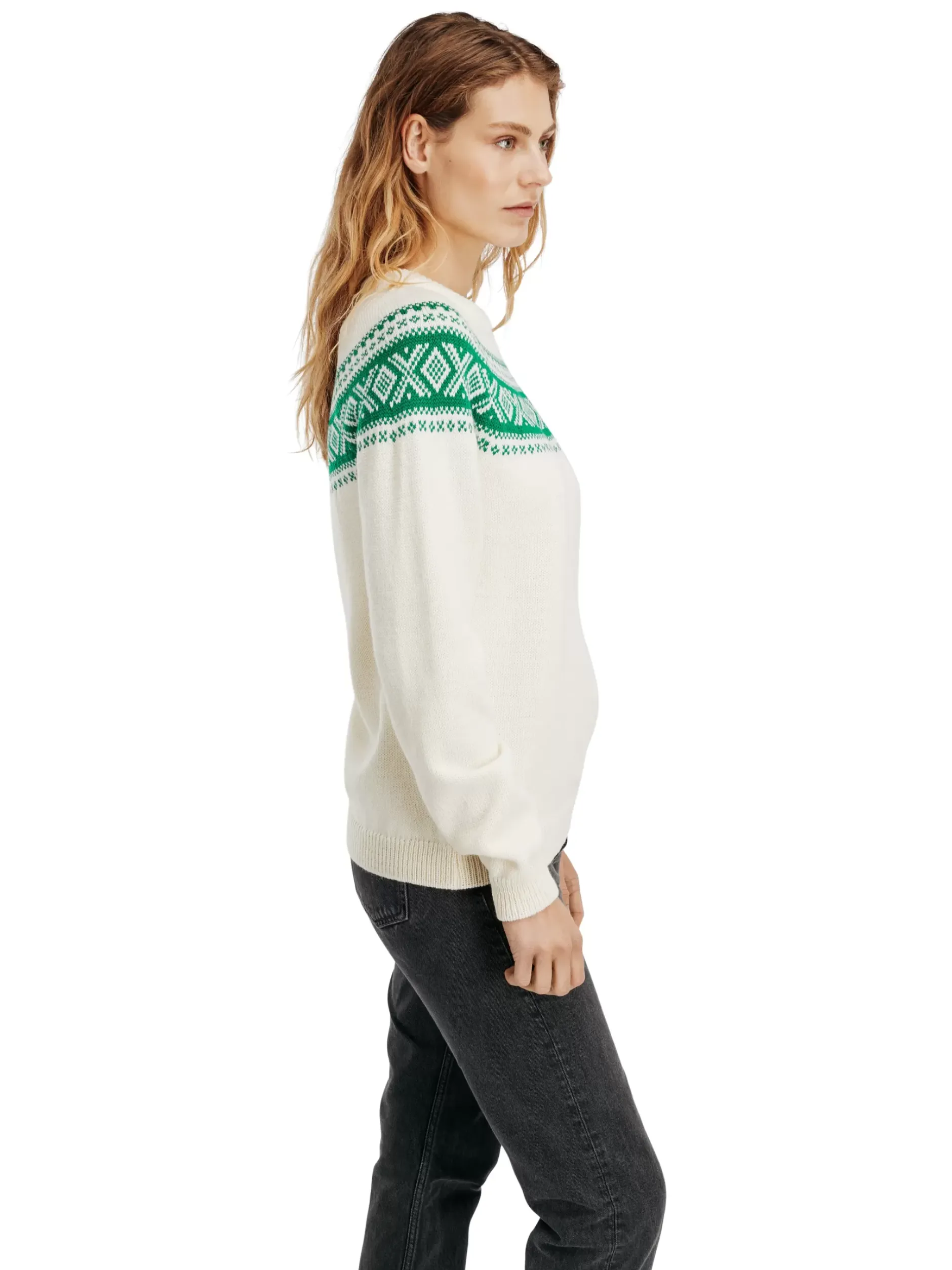 Clearance Dale of Norway Vagsoy Ullgenser Offwhite / Lys Gronn