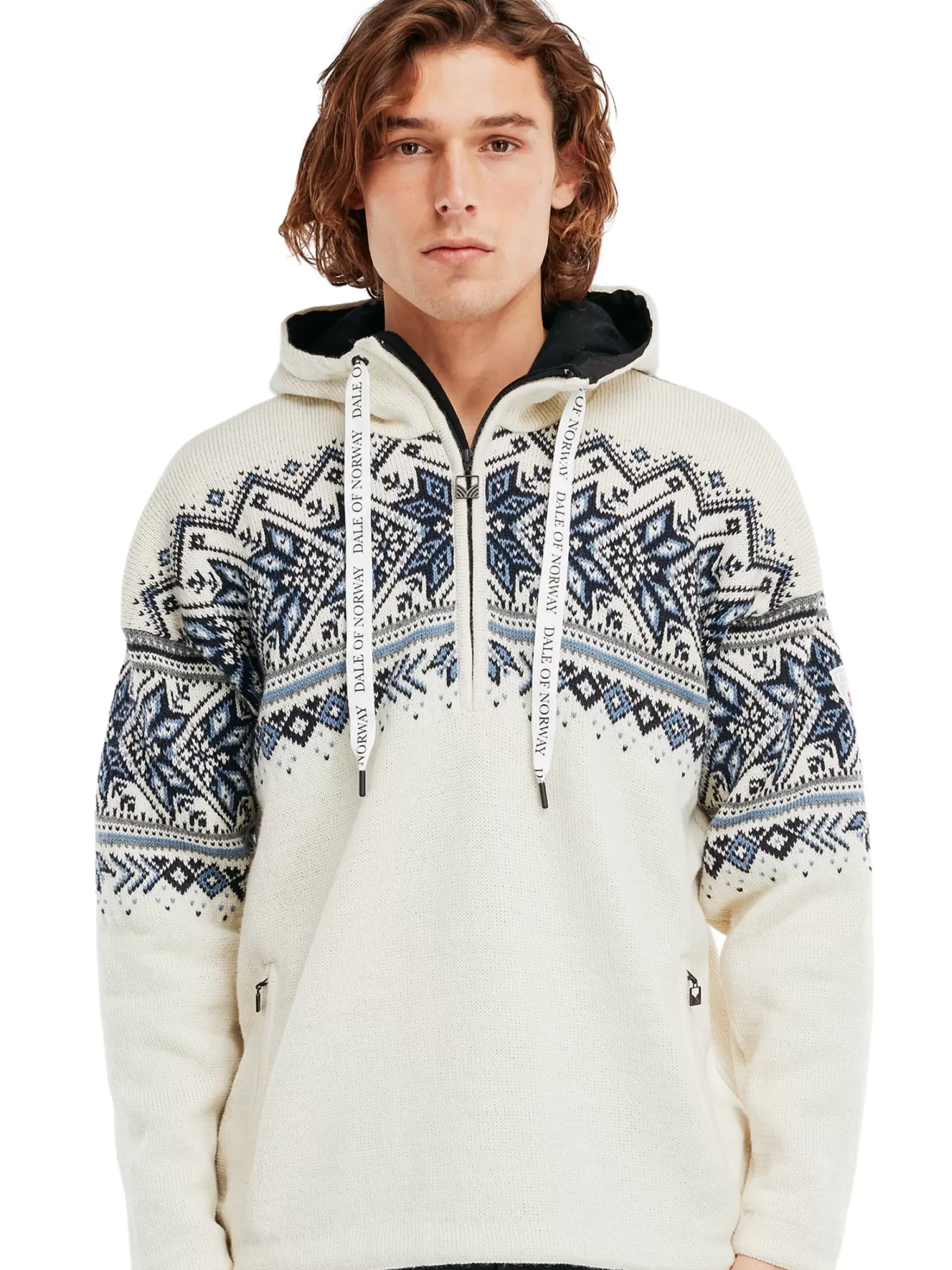 Sale Dale of Norway Vail Weatherproof Hoodie Norsk Ull Herre Hvit