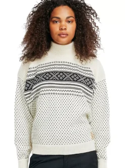 Store Dale of Norway Valloy Ullgenser Dame Offwhite Sort