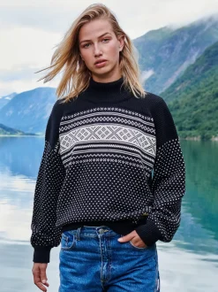 Fashion Dale of Norway Valloy Ullgenser Dame Sort Offwhite