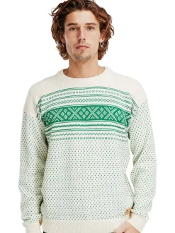 Outlet Dale of Norway Valloy Ullgenser Herre Offwhite / Lys Gronn