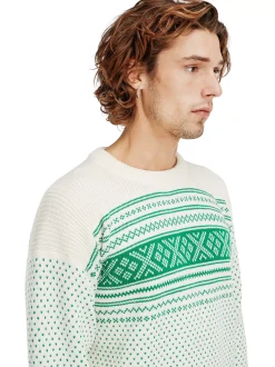 Outlet Dale of Norway Valloy Ullgenser Herre Offwhite / Lys Gronn