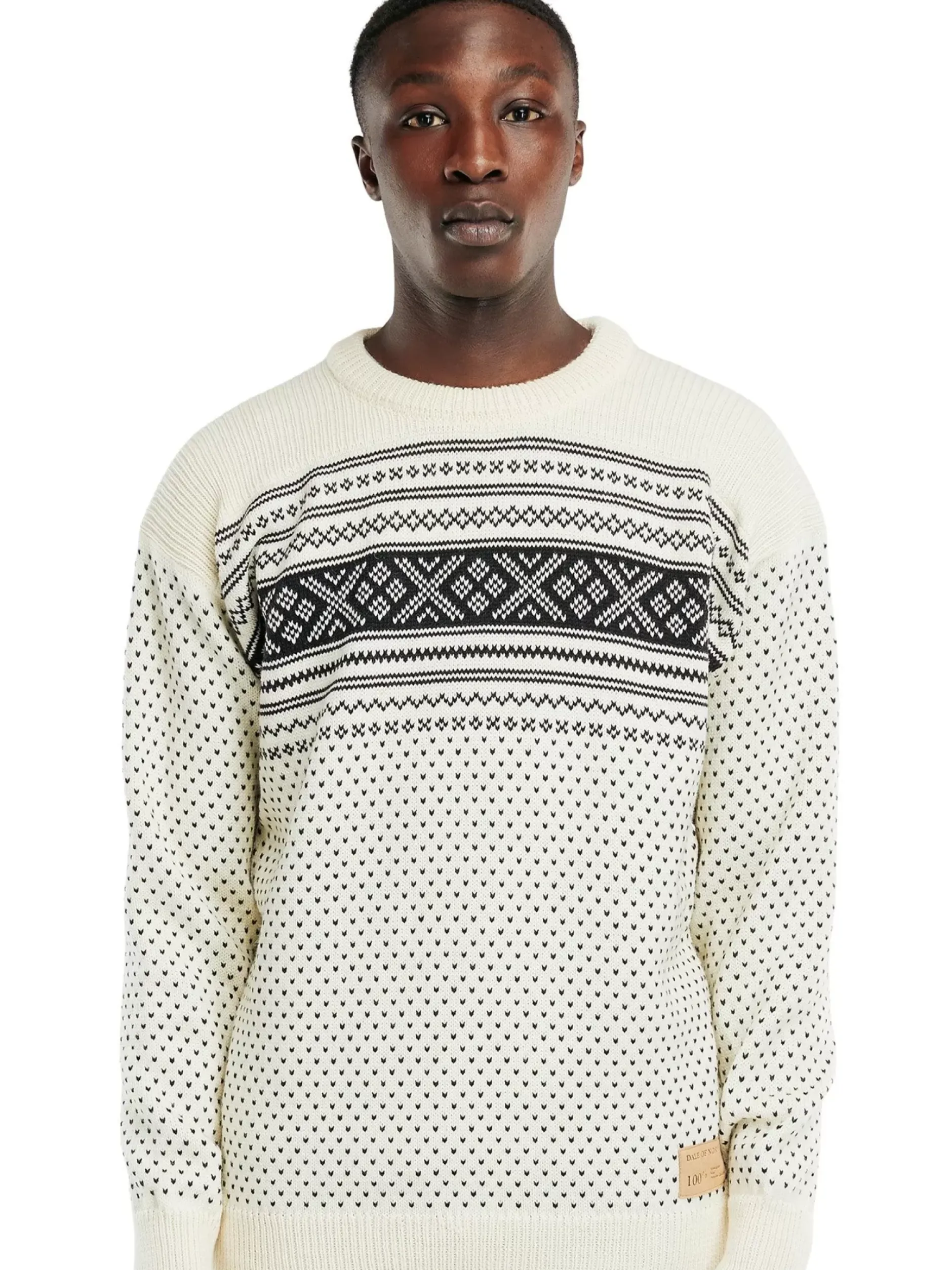 Shop Dale of Norway Valloy Ullgenser Herre Offwhite/Sort