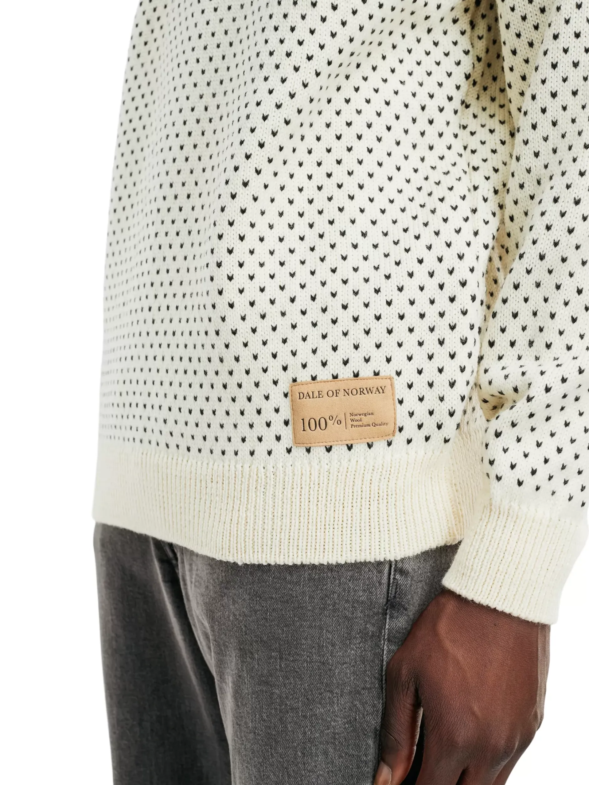 Shop Dale of Norway Valloy Ullgenser Herre Offwhite/Sort