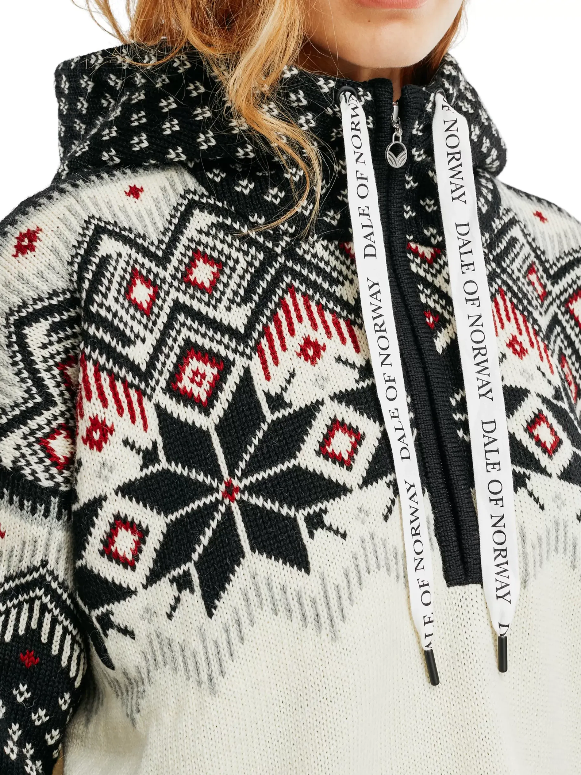 Hot Dale of Norway Vilja Weatherproof Hettegenser - Norsk Ull Offwhite