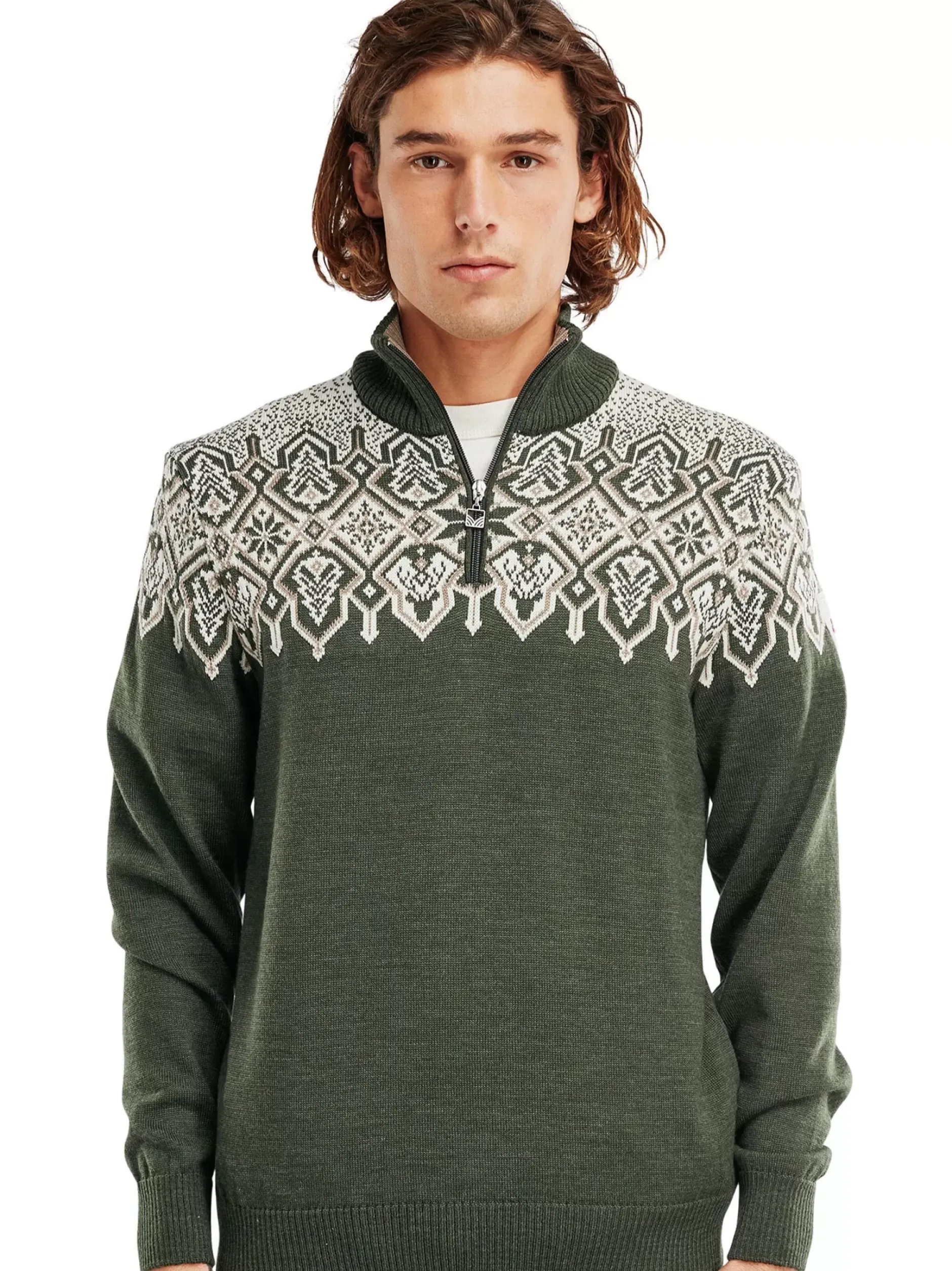 Hot Dale of Norway Winterland Merino Ullgenser Herre Mork Gronn